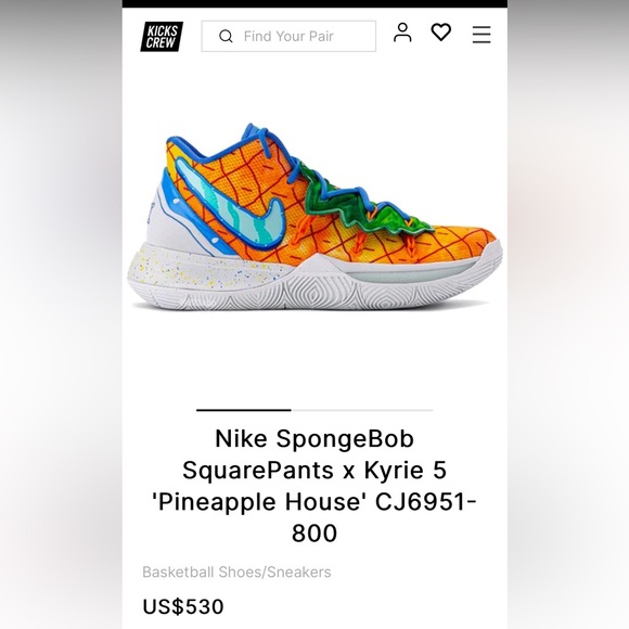 Nike Kyrie 5 Spongebob Pineapple House 11.5 - Picture 4 of 10